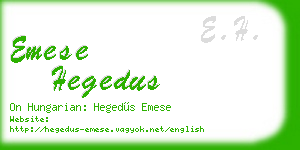emese hegedus business card